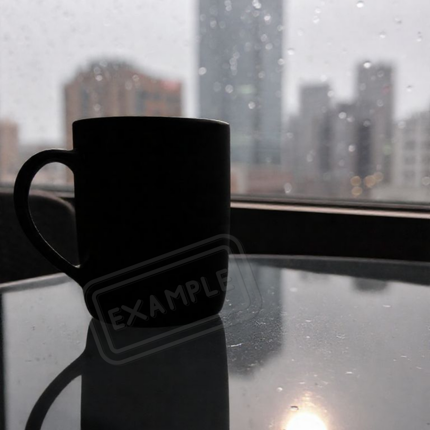 Customizable mug featuring modern art design, created with AI prompts for MidJourney and Stable Diffusion. Ideal for contemporary product mockups