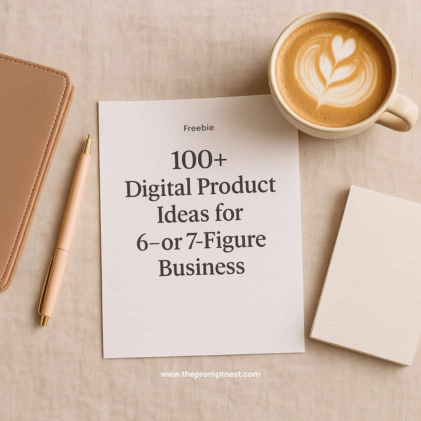 Cover image for 105 Free Digital Business Ideas PDF download showing icons of online business, entrepreneurship, and creative digital products