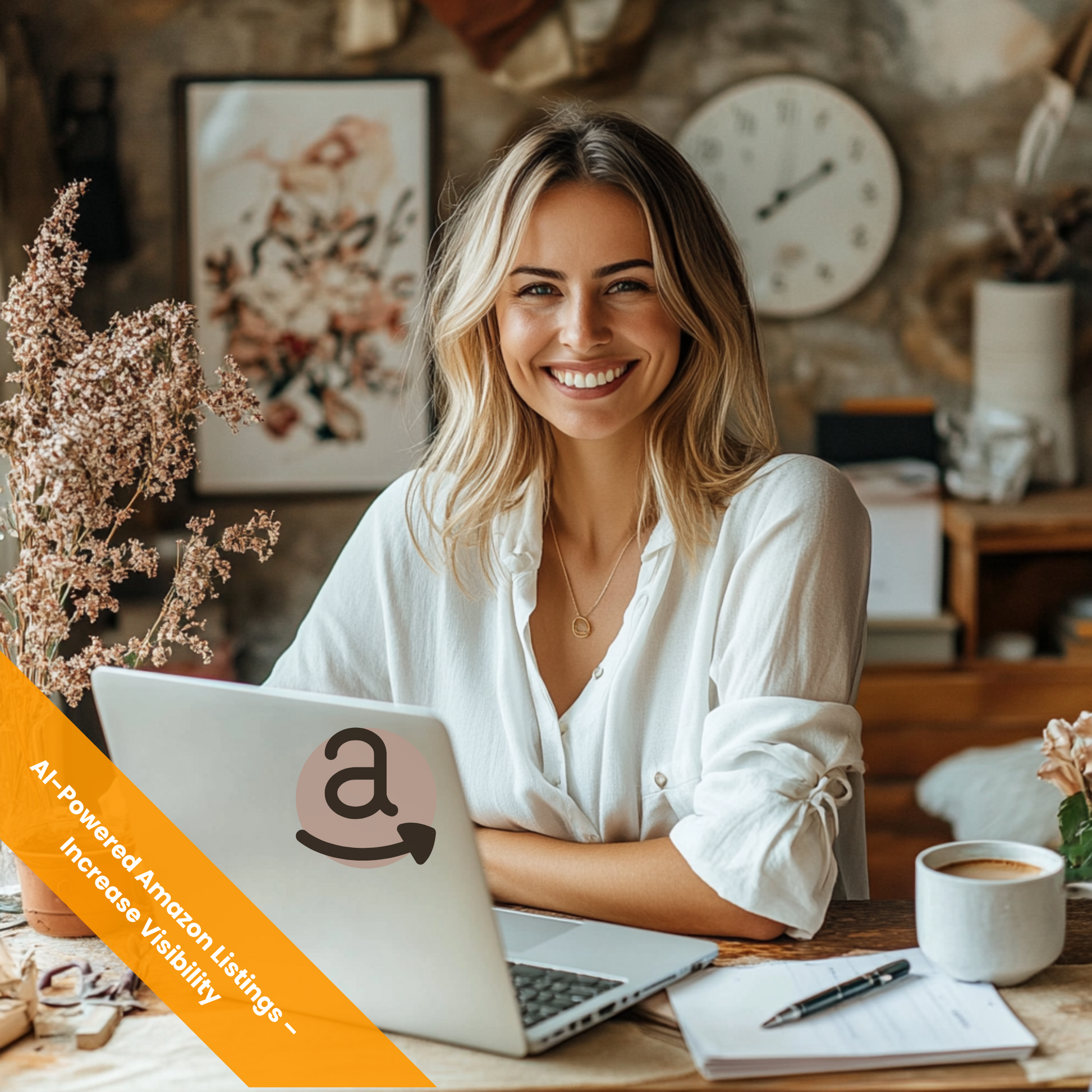 Seller using AI prompts to improve Amazon product listings and rankings.