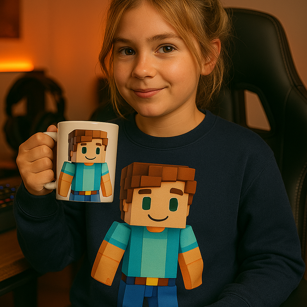 Free, high-resolution digital download of a popular Minecraft character illustration in its iconic pixelated style, perfect for creating unique and gaming-themed wall decor. Ideal for kids' rooms, gaming setups, or any Minecraft enthusiast's space.