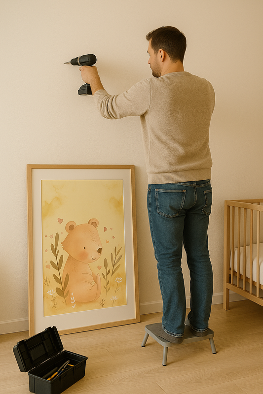 Free, high-quality digital download of a charming watercolor illustration of a cute bear in warm yellow hues, perfect for creating adorable and gentle wall art for children's rooms and nurseries. Ideal for a sunny and sweet baby or toddler space.