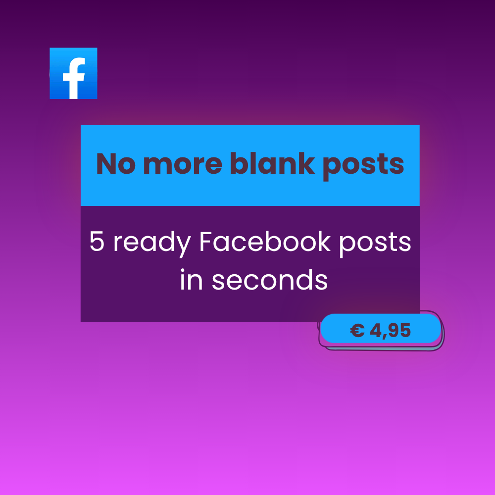 Facebook Content System showing 5 ready-to-use Facebook posts created with AI for small business owners