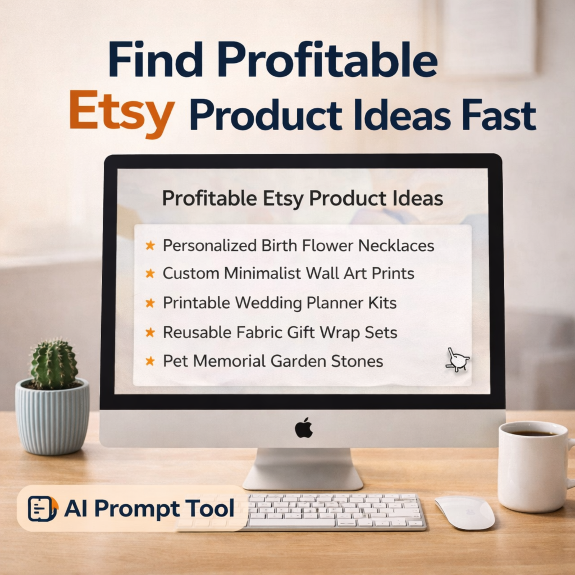 AI workflow tool that helps Etsy sellers find profitable product ideas fast based on demand and search behavior