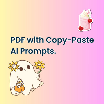 Kawaii sticker prompt PDF with copy-paste AI prompts for Etsy sellers


