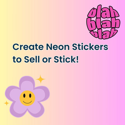 Y2K AI prompt guide for neon sticker designs for Shopify

