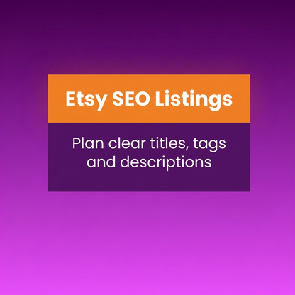 Etsy SEO Listings met neutrale tekst