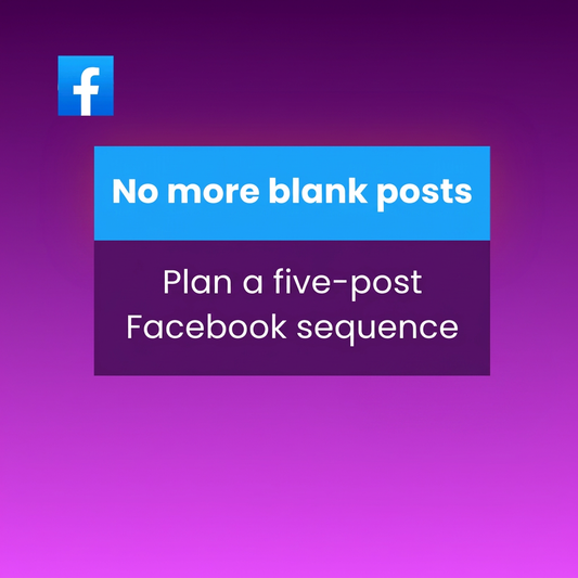 Facebook-productafbeelding met witte tekst zonder prijsbadge
