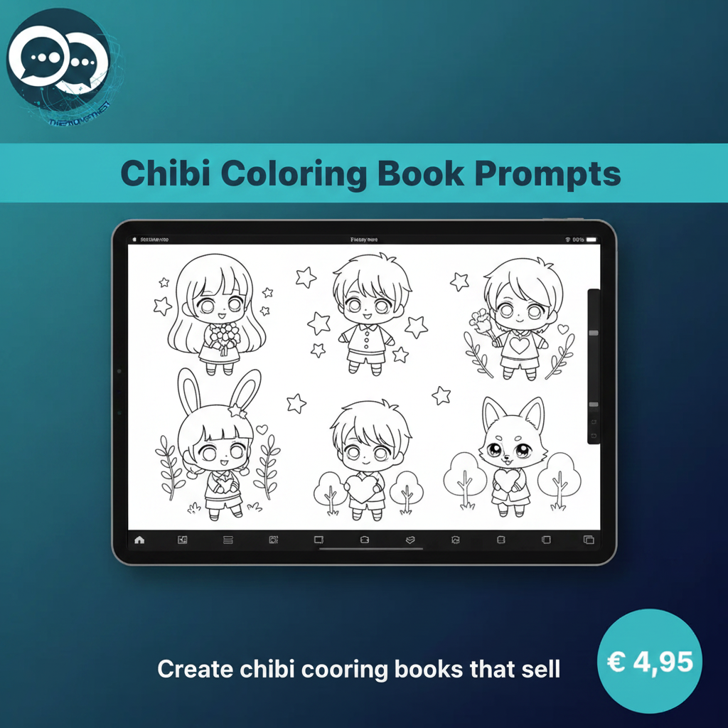 Chibi Coloring Book Prompts – product card