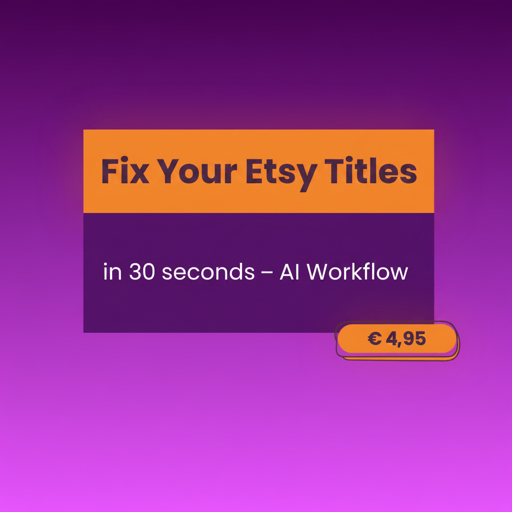 Fix your Etsy titles in 30 seconds with this AI workflow – get more clicks and sales with SEO-optimized Etsy titles in 2026
