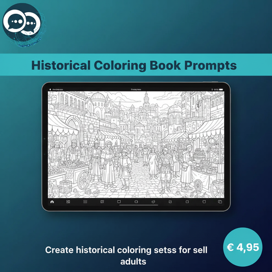 Historical Coloring Book Prompts – product card