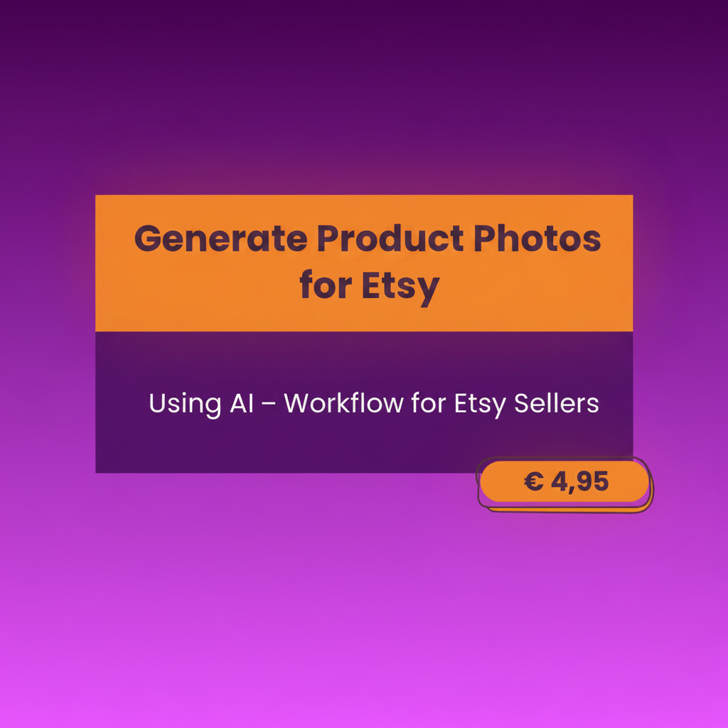 Generate professional product photos for Etsy using AI workflow PDF – create clean, high-converting product images fast without photography skills in 2026