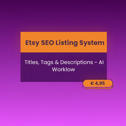 Etsy SEO listing system AI workflow PDF – write optimized titles, tags and descriptions that rank higher and convert more buyers in 2026