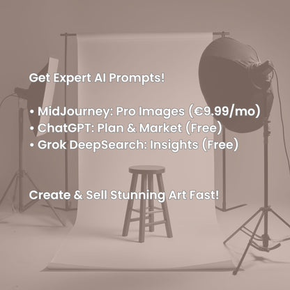 Infographic highlighting MidJourney and ChatGPT for creating and selling pro AI product images with prompts