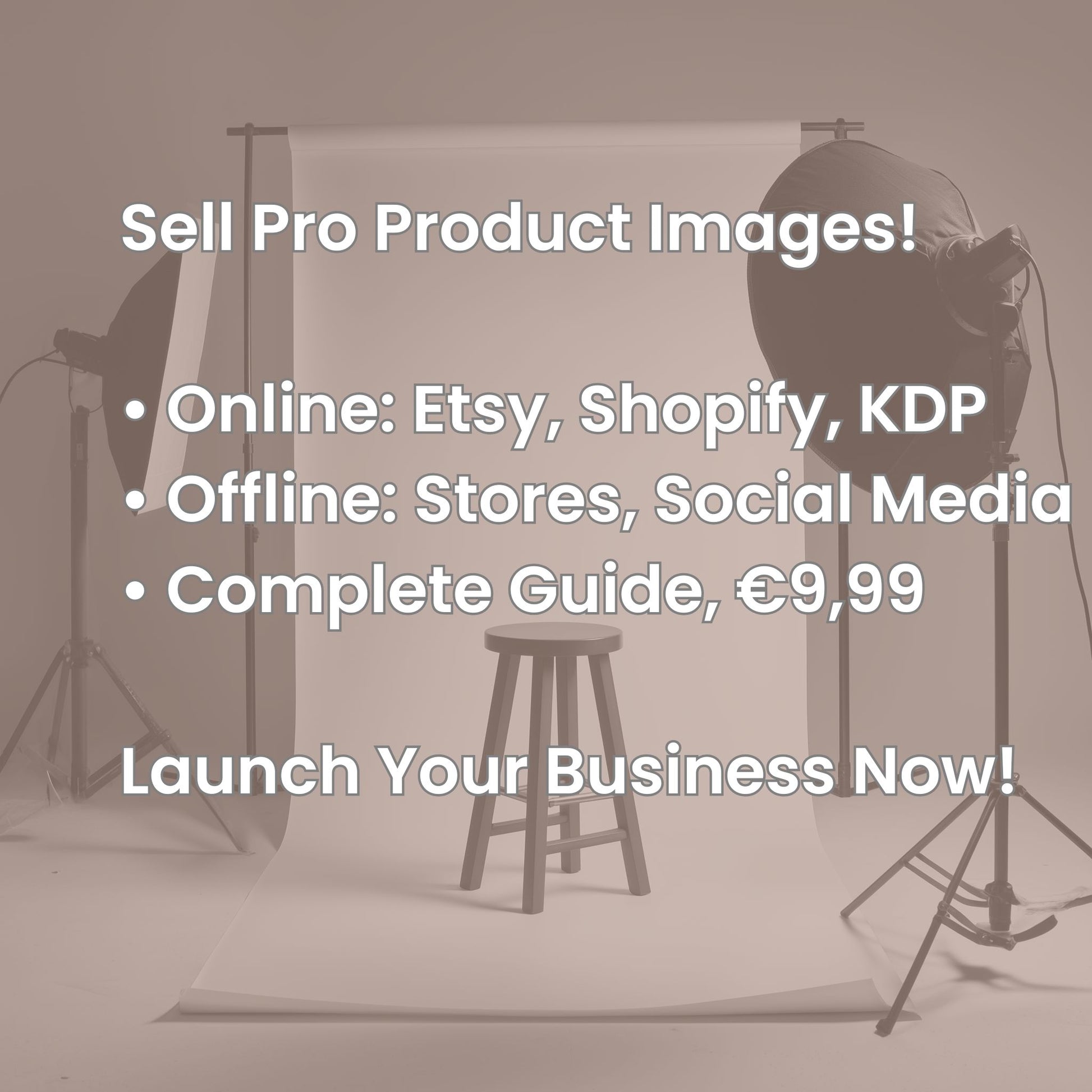 Graphic showcasing platforms like Etsy and Shopify for selling pro AI product images with MidJourney prompts