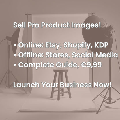 Graphic showcasing platforms like Etsy and Shopify for selling pro AI product images with MidJourney prompts