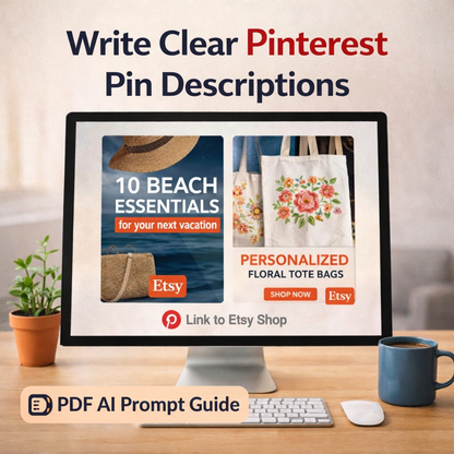 Pinterest-afbeelding met focus op duidelijke pinbeschrijvingen